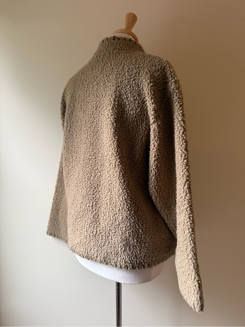 Vintage Woolrich Sherpa Fleece Moose Appliqué Quarter Zip Pullover - Picture 6 of 10